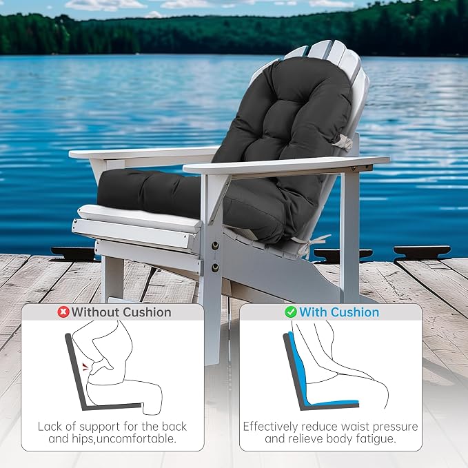 Adirondack Chair Cushion Waterproof Rocking Chair Cushion, Tufted High Back - Image 5