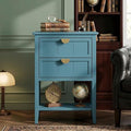 22" Blue Accent Side Cabinet, Modern Wood Sideboard by YHFEXYT