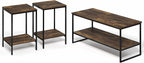 Furinno Simplistic Coffee Table and End Table Set of 3, Modern Metal Frame - Image 6
