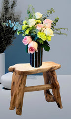Natural Edge Cedar Wood Tree Stump Indoor/Outdoor Stool, Garden Bench, Night - Image 2