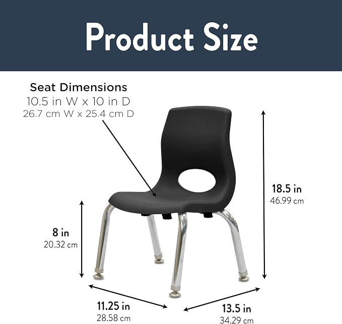Children’s Factory MyPosture Plus 8" Chair, 2 Pack, Stackable Ergonomic Seating - Image 2