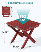 SERWALL Folding Outdoor Side Table Set of 4, Small Adirondack Side Table - Image 3
