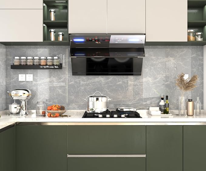 Marble Contact Paper 15.7" x 197" Grey Wallpaper Marble Peel and Stick Wallpaper - Image 3
