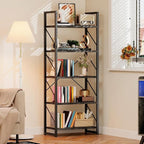DWVO 5 Tier Bookshelf, Industrial Bookshelves Open Shelf Bookcase, Storage by DWVO