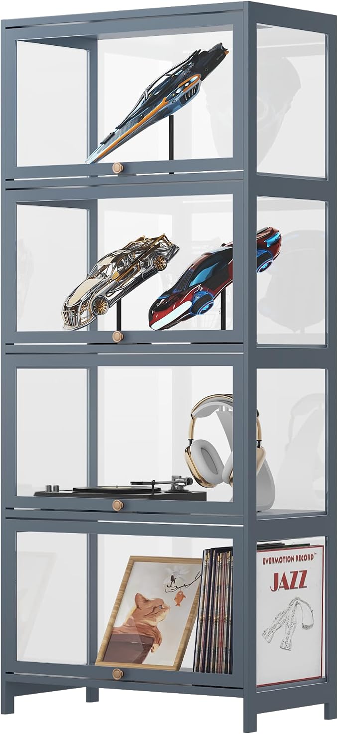 4-Tier Clear Display Cabinet - Image 3