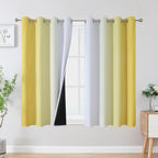 Yellow and Greyish White Ombre Blackout Curtains by ESTELARTEXTILER