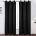 Black Blackout Curtains 34 x 84 Inch Length/Set of 2 Curtain Panels/Thermal by Lemomo