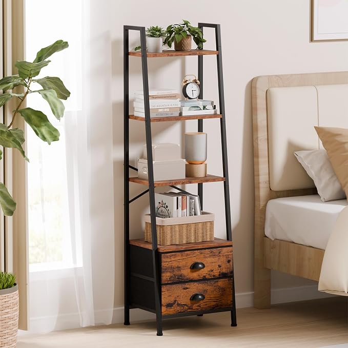 Furologee 4-Tier Ladder Shelf, Small Bookshelf - Image 8