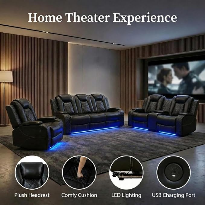3-Piece Power Reclining Sectional Sofa Set - Image 6