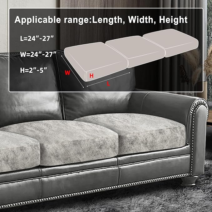 ANARACHON Leather Look Couch Cushion Covers Sofa Seat Slipcovers Sets Couches - Image 3