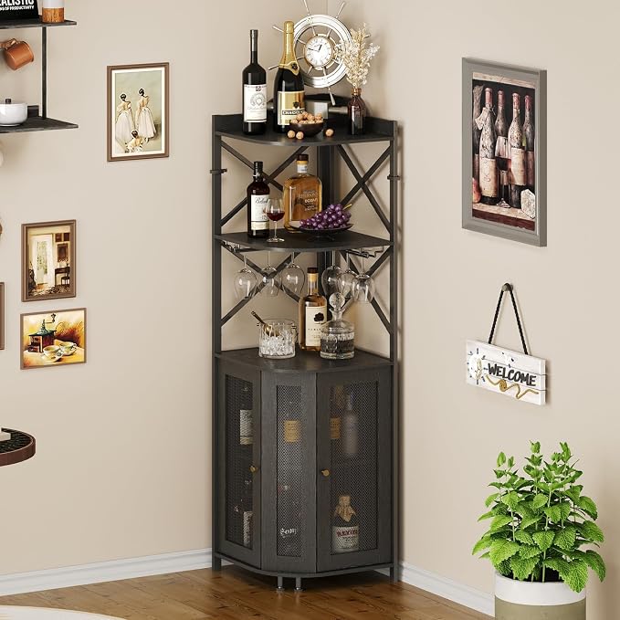 JKsmart Corner Bar Cabinet - Image 7
