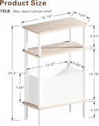Narrow Side Table with Fabric Basket, End Table - Image 3