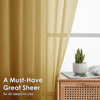 Gold Sheer Curtains 78 Inches Long 2 Panels - Image 2