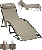 KingCamp Lounge Chair Outdoor, 400LBS Tanning Chairs by KingCamp