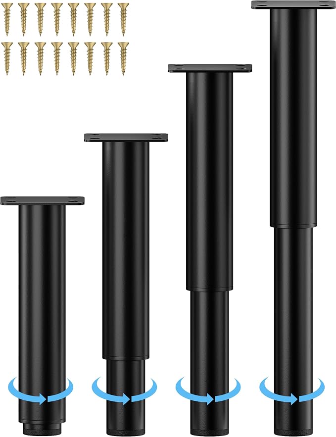 Metal Adjustable Furniture Legs 7-12.6 inch, Wlrrcwdttc Bed Support Legs by Wlrrcwdttc