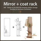 WoodsWhisper Full Length Mirror Coat Rack Solid Wood Floor Mirror 66"x12" Full - Image 3