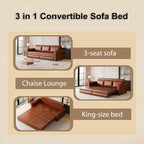 Faux Leather Sleeper Sofa Couch - Image 9