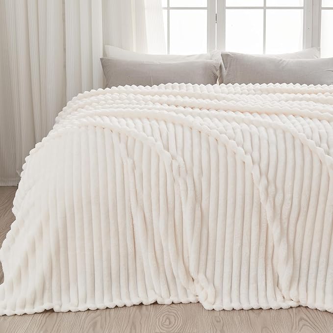 NEWCOSPLAY Fleece Ribbed Cozy King Blanket by NEWCOSPLAY
