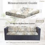 CALBODE 8Pcs Outdoor Stretch Cushion Covers, Waterproof Outdoor Chair Floral - Image 2