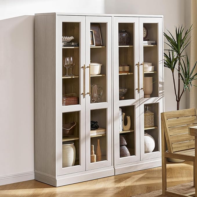 mopio Blake Tall Display Cabinet, Kitchen Buffet Pantry Cupboard, Trophy - Image 8