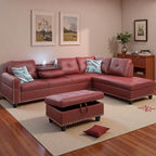 97.5" L Shaped Couch Set, Modular Sectional Couches - Image 7