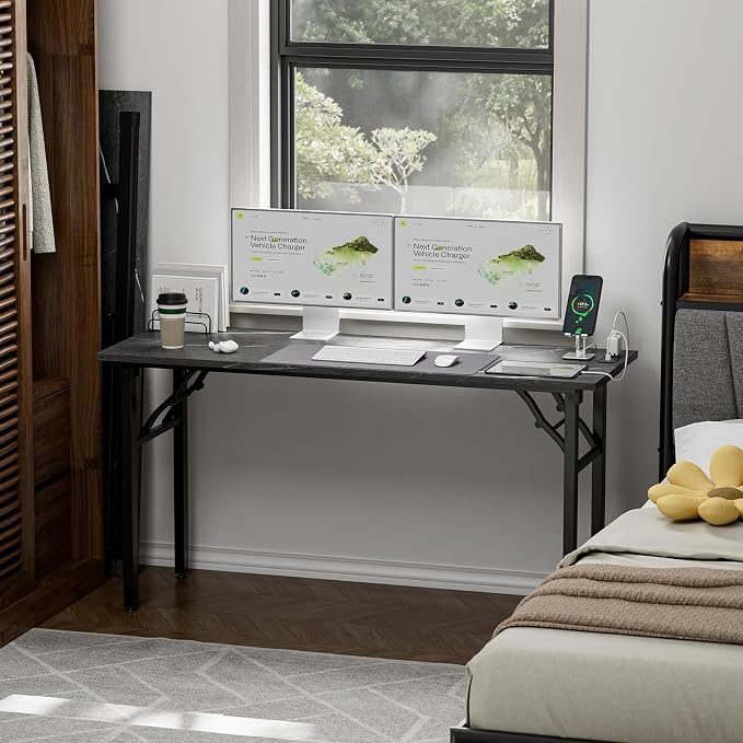 TEMI Small Computer Desk Folding Table - Image 2