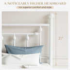 SHA CERLIN 14" Twin Size Metal Platform Bed Frame/Victorian Headboard and - Image 9