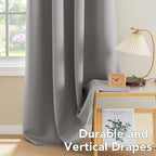 H.VERSAILTEX Kitchen Curtains Blackout Grey Curtains - Image 8