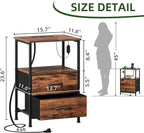 Somdot 2 Drawers Nightstand - Image 3
