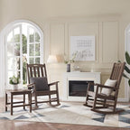 Psilvam Oversized Outdoor Rocking Chair, HDPE Porch Rocker Chairs - Image 8