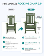 SERWALL Oversized Rocking Chair Outdoor, HDPE Outdoor Rocking Chair - Image 3