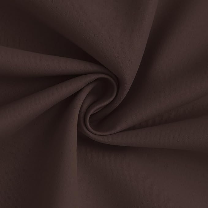 Yakamok Brown 100% Blackout Curtain Panels 84 inches, 2 Panels | Blackout - Image 3