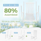 Flamaker Acacia Wood Patio Rocking Chair Set of 2, High Back and Widen Armrest - Image 4