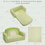 Foryoomi Extra Wide Kids Couch, 2-in-1 Soft Toddler Couch - Image 2