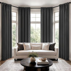 MIULEE 84 Inch Length Grey Blackout Bedroom Curtains Set of 4 | Thermal Curtains - Image 2