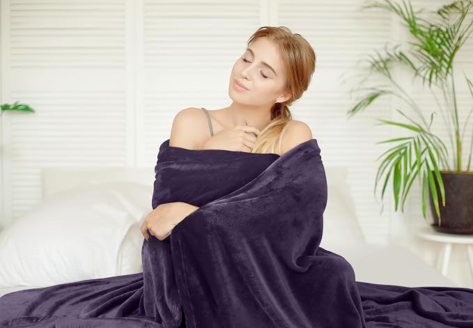 Utopia Bedding Ultra Soft Fleece Bed Blanket Full Size Purple | Microfiber - Image 4