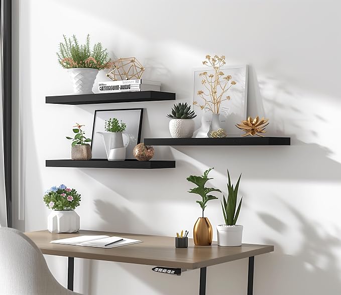 YYWUOJJ Wood Floating Shelves for Wall Decor, Rustic Wall Shelves for Bedroom - Image 7