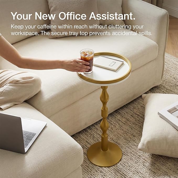 Small Round Gold Side Table, Drink Table - Image 6