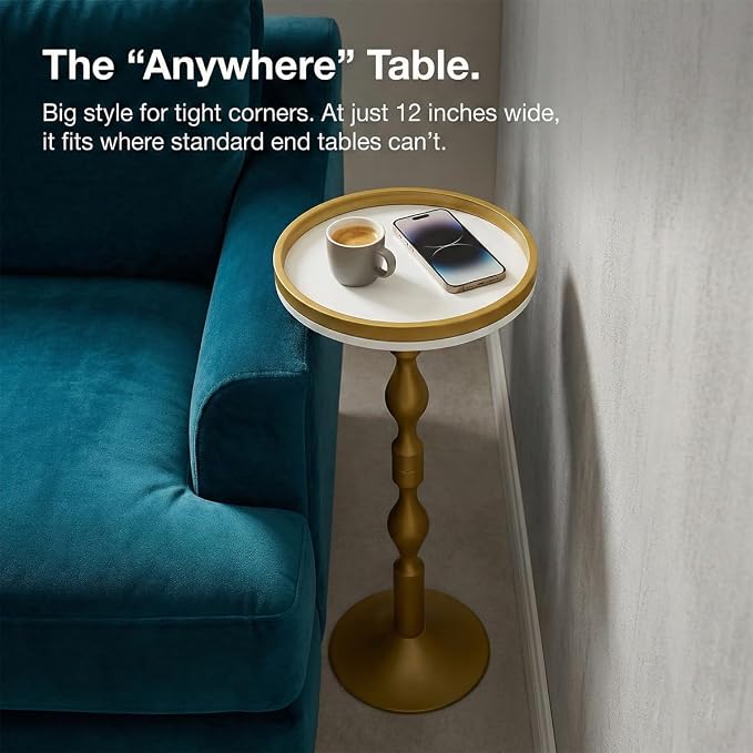 Small Round Gold Side Table, Drink Table - Image 5