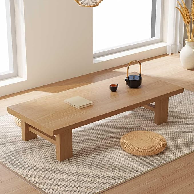 Japanese Floor Table, Low Coffee Table, Japanese Coffee Table, Solid Wood by LENOGUNEST