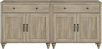 WAMAPT Buffet Cabinet with 4 Doors and 2 Drawers, Large Coffee Bar Table Wood - Image 8