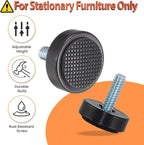 1/4-20 Adjustable Furniture Leveler, 12 Pack Rubber Leveling Feet Screws in - Image 3