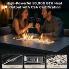 Patio Furniture Set with 42.5" Fire Pit Table-6 Pieces All Weather Wicker - Image 2