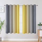 Yellow and Grey Ombre Blackout Curtains - Image 2