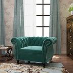 Mid-Century Sofa Chair, Velvet Accent Chair by YUCHIATHSoulFurniture