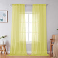Simplebrand Lemon Sheer Curtains 96 Inches Long, Light Filtering Rod Pocket by Simplebrand