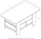 Furinno Coffee Table with Bins, Espresso/Brown - Image 3