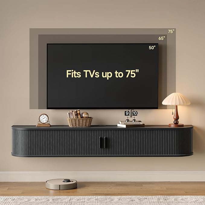 63" Floating TV Stand with Power Outlet - Image 3