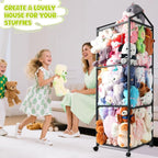 NomNest Stuffed Animal Storage Zoo, Large Metal Plushies Organizer, Heavy Duty - Image 7