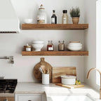 Rustic Brown Floating Shelves for Wall，24in Wall Mounted Display Ledge Shelves - Image 2